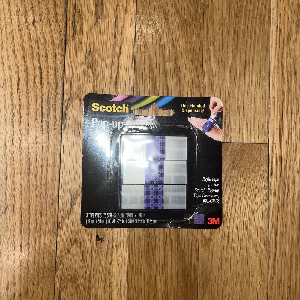 Scotch Pop-Up Gift Wrap Tape Strip Refills 225 Total (75‎ Strips/Pad, 3 Pads)